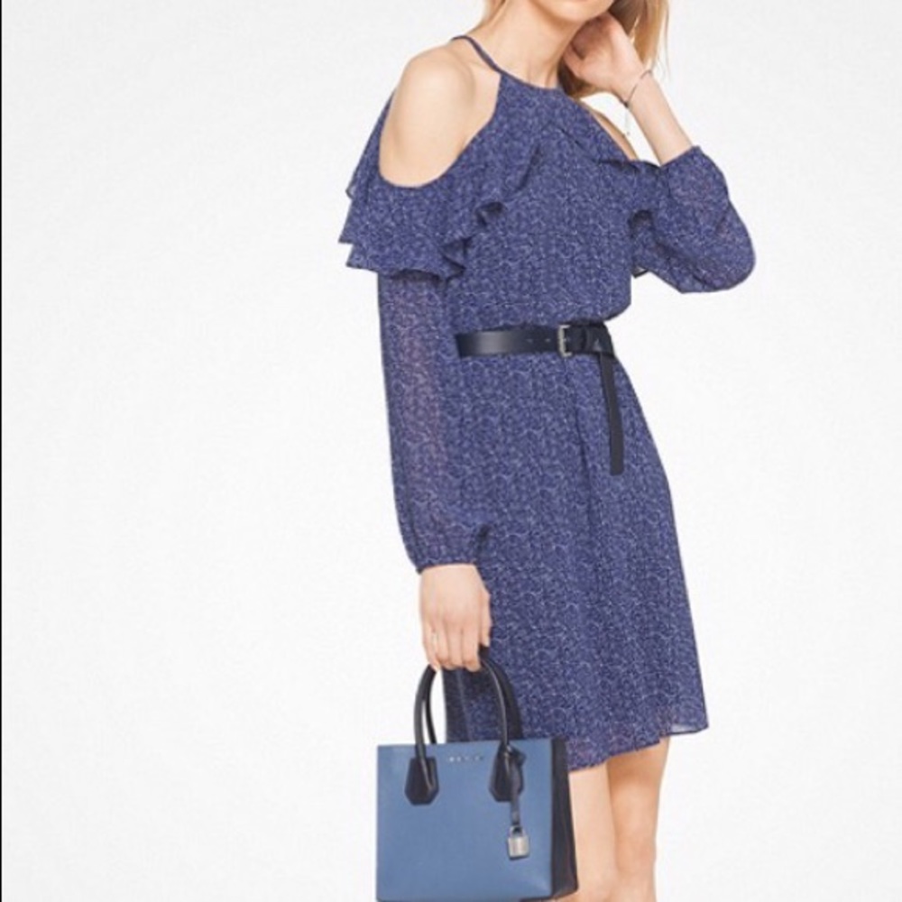 MK Floral Cold-Shoulder Dress